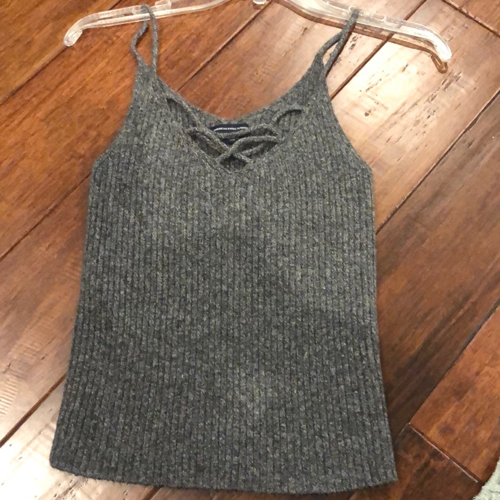 American eagle knit criss cross tank